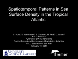 Spatiotemporal Patterns in Sea Surface Density in the Tropical Atlantic.