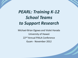 Training K-12 School Teams to Support Student Research Slides (.ppt)