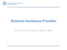 Technical Assistance Priorities