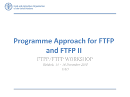 Programme Approach for FTPP 2 and FTFP