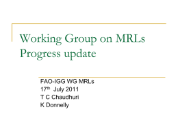 Working Group on Maximum Residue Levels on Tea (United Kingdom)