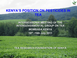 Kenya's position on pesticides