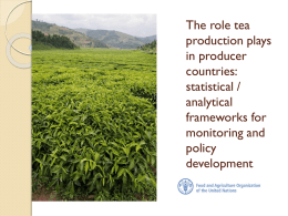 The Role of Tea Export Earnings in Food Security