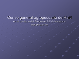 Censo general agropecuario de Haití
