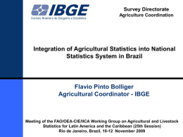Integration of agricultural statistics into National Statistics System in Brazil