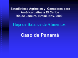 Hoja de Balance de Alimentos: Caso de Panamá
