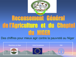 Recensement Général de l'Agriculture et du Cheptel du Niger