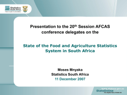 State of the Food and Agriculture Statistics System in South Africa