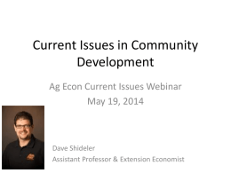 (Current Issues in Community Development -PPT)