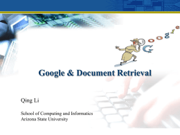 Tools for memory: Document retrieval (Google)