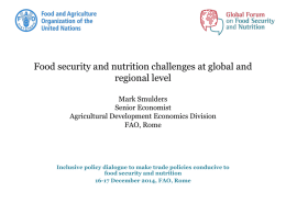 Вызовы и задачи продовольственной безопасности и питания на глобальном и региональном уровнях