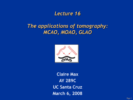 Claire Max's slides on MCAO, MOAO, and GLAO