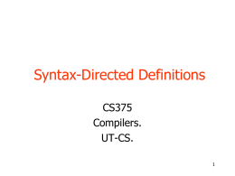 Syntax-directed translation and ASTs