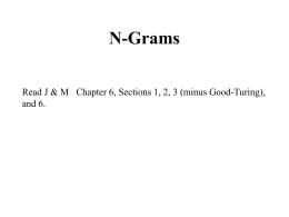 Lecture 4 - Corpora, Zipf's Law, and N-Grams