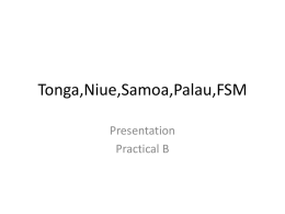Group 3 - Tonga/Niue/Samoa Palau/FSM