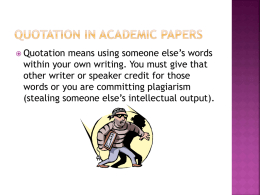 Quotation in Academic Papers (PowerPoint)