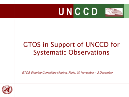 GTOS in Support of UNCCD for Systematic Observations