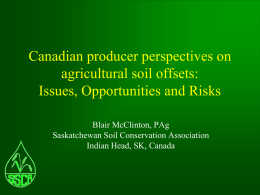 Canadian Producers Perspectives on Agricultural Soil Offsets: Issues, Opportunities and Risks