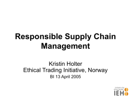 Responsible Supply Chain Management