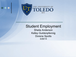 Student Employment Presentation