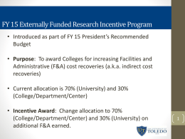 FY15 Research Incentive Program