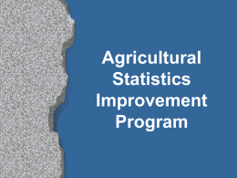 Agricultural statistics improvement programme