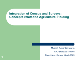 Integration of census and surveys:Concepts related to Agricultural Holding - FAO