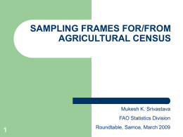 Sampling frames for/from agricultural census - FAO