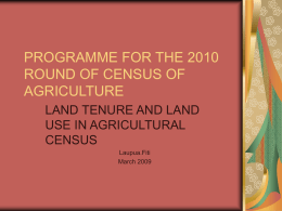 Land tenure and land use in agricultural censuses