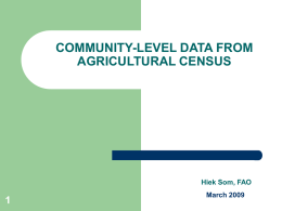 Community level data- FAO