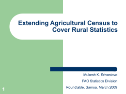 Extending Agricultural Census to cover Rural Statistics