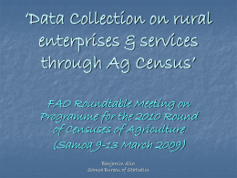Data collection on rural enterprises services thorough Agricultural Census - Samoa experience