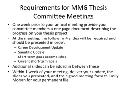 MMG Thesis Committee Meeting Slides