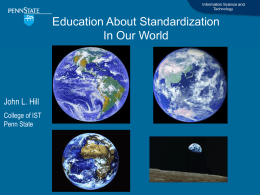 The education for standardization in the world