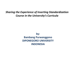 The experience of inserting a standardization course in the university's curricula