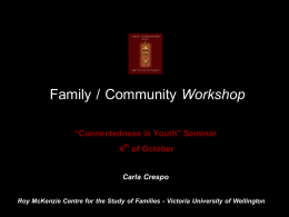 Family / Community Workshop - Connectedness in Youth