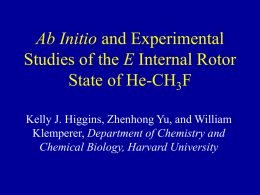 Ab Initio and Experimental Studies of the E.ppt