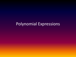 Polynomials Notes