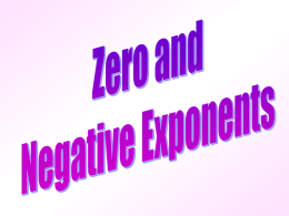 Zero/Negative Exponents