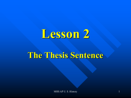 Thesis Sentences
