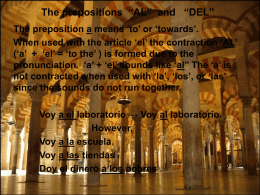 Prepositions AL and DEL