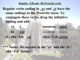 Regular -er and -ir verbs in the Preterite