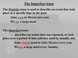 Uses of the Imperfect tense