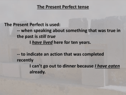 Present Perfect tense