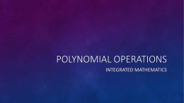 Polynomial Operations PowerPoint