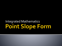 Point-Slope Form PowerPoint