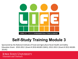 Module 3: Physical Activity and Safety