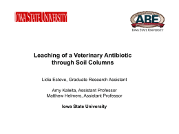 Leaching of a Veterinary Antibiotic Through Soil Columns