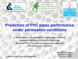 Prediction of PVC pipes performance under permeation conditions
