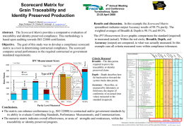 Scorecard Matrix for Grain Traceability and Identity Preserved Production Compliance Effectiveness